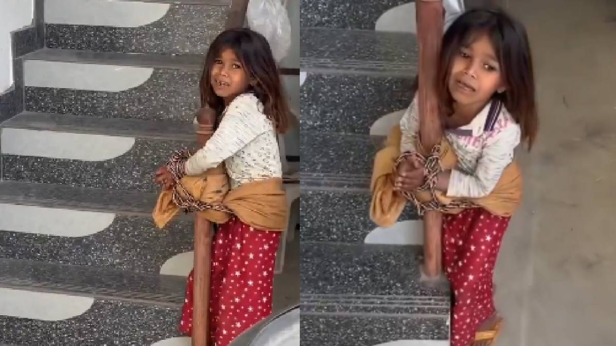 ಅಂಕಲ್ ಉಳಿಸಿ ಅಂದರೂ ಬಿಡಲಿಲ್ಲ - ಕಬ್ಬಿಣದ ರೇಲಿಂಗ್‌ಗೆ ಮಗುವನ್ನು ಕಟ್ಟಿ ಹಾಕಿದ ನಿವೃತ್ತ ಸೈನಿಕ ಮಾಡಿದ್ದೇನು ನೀವೇ ನೋಡಿ!!