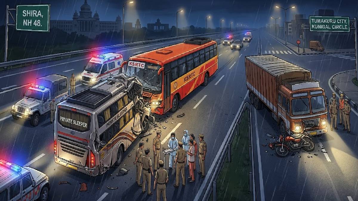 ಲಾರಿ ಚಕ್ರಕ್ಕೆ ಸಿಲುಕಿ ಬೈಕ್ ಸವಾರನ ಅಂತ್ಯ - ಕುಣಿಗಲ್ ಸರ್ಕಲ್ ಬಳಿ ನಡೆದ ಆ ಭೀಕರ ಘಟನೆ!!