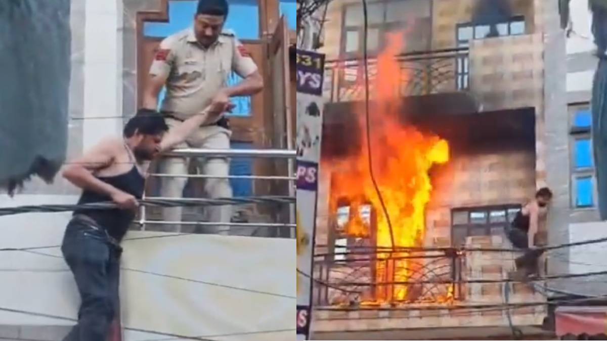 ಸಿನಿಮಾ ಸ್ಟಂಟ್ ಅಲ್ಲ ಇದು ಪಕ್ಕಾ ರಿಯಲ್ - ಸುಡೋ ಬೆಂಕಿ ನಡುವೆ ಕರೆಂಟ್ ವೈರ್ ಮೇಲೆ ನಡೆದ ಧೀರನ ಕಥೆ!!