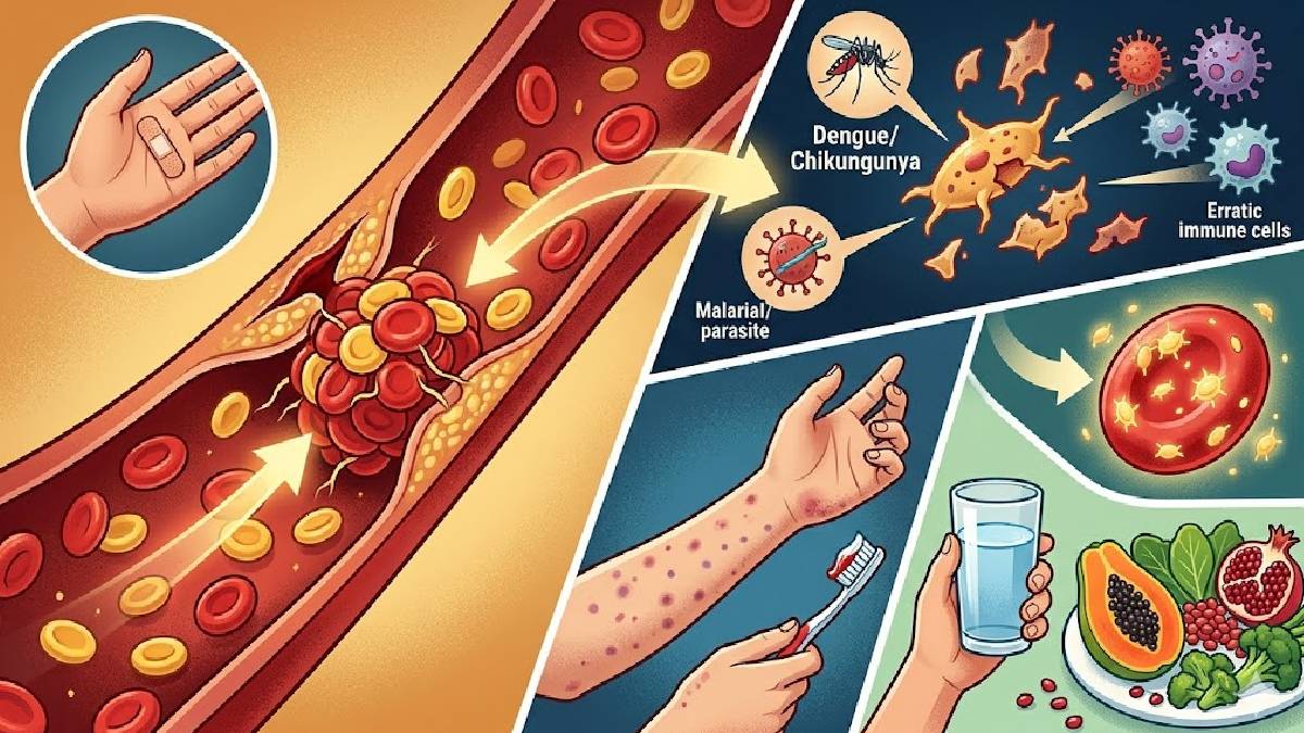 ರಕ್ತದಲ್ಲಿ ಪ್ಲೇಟ್‌ಲೆಟ್ 20 ಸಾವಿರಕ್ಕಿಂತ ಕಮ್ಮಿ ಆದ್ರೆ ಪ್ರಾಣಕ್ಕೇ ಕುತ್ತು - ಹಾಗಿದ್ರೆ ನಿಮ್ಮ ರಕ್ತದ ಕಣಗಳ ಬಗ್ಗೆ ತಕ್ಷಣ ಗಮನಹರಿಸಿ!!