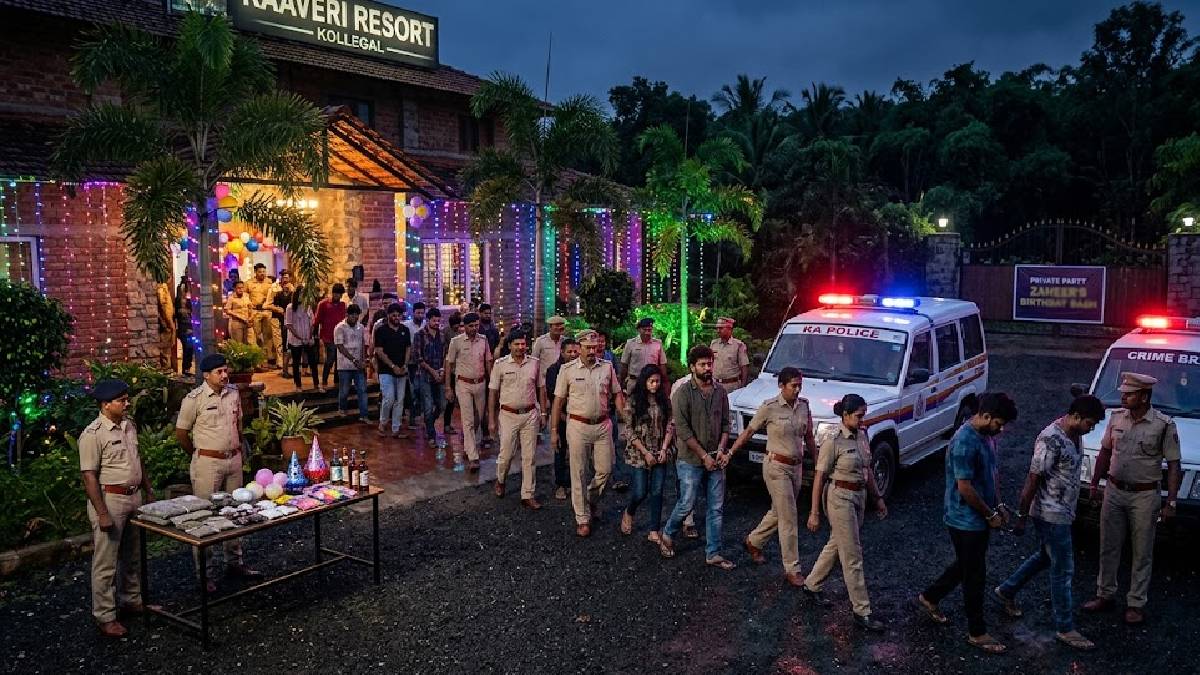 ಕೊಳ್ಳೇಗಾಲದಲ್ಲಿ ಮಧ್ಯರಾತ್ರಿ ಪೊಲೀಸರ ಮಿಂಚಿನ ದಾಳಿ - ರೌಡಿಶೀಟರ್ ಬರ್ತ್‌ಡೇ ಪಾರ್ಟಿಯಲ್ಲಿ ಬಯಲಾಯ್ತು ಮಾದಕ ವಸ್ತು ಜಾಲ!!