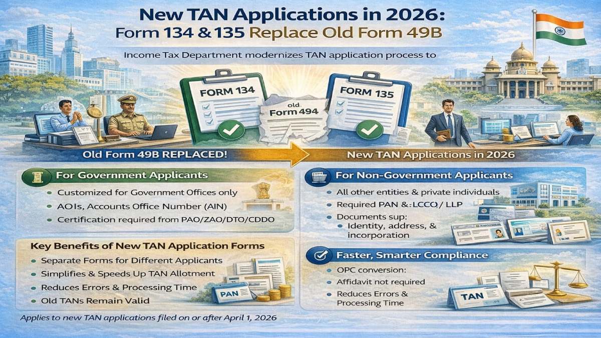 New TAN Forms 134 & 135 Explained: Replacement of Form 49B from April 2026