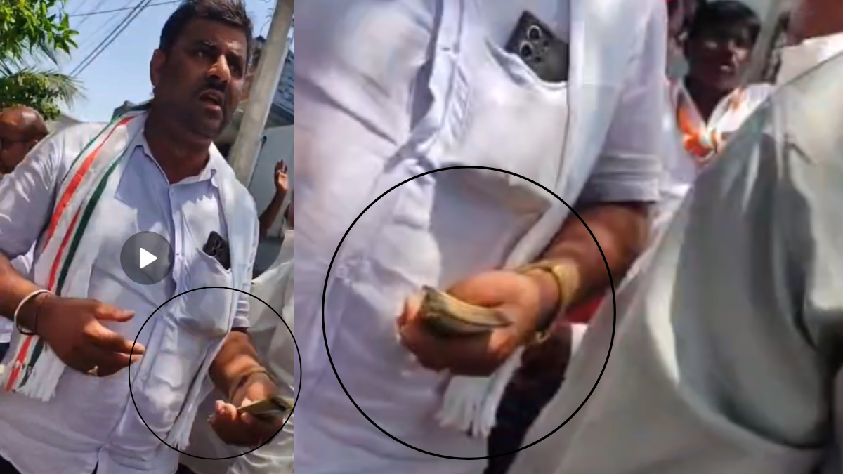 ದಾವಣಗೆರೆಯಲ್ಲಿ 'ನೋಟು' ಕೊಟ್ಟು 'ವೋಟು' ಖರೀದಿ? ರಸ್ತೆಯಲ್ಲೇ ಹಣ ಹಂಚುತ್ತಿರುವ ವಿಡಿಯೋ ವೈರಲ್!!