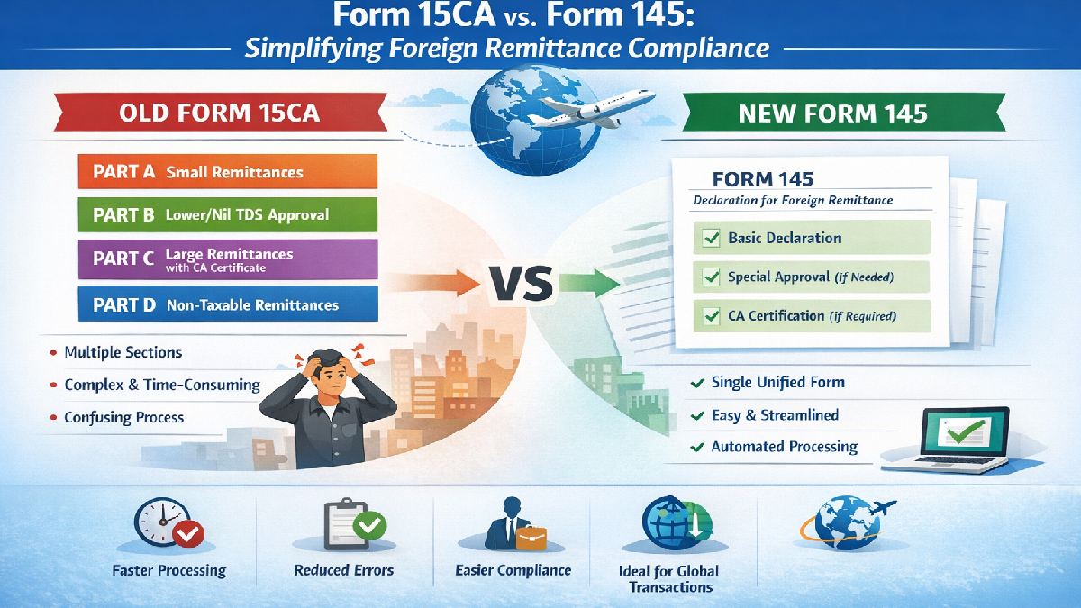Old Form 15CA Replaced by New Form 145: A Simpler Approach to Foreign Remittance Compliance