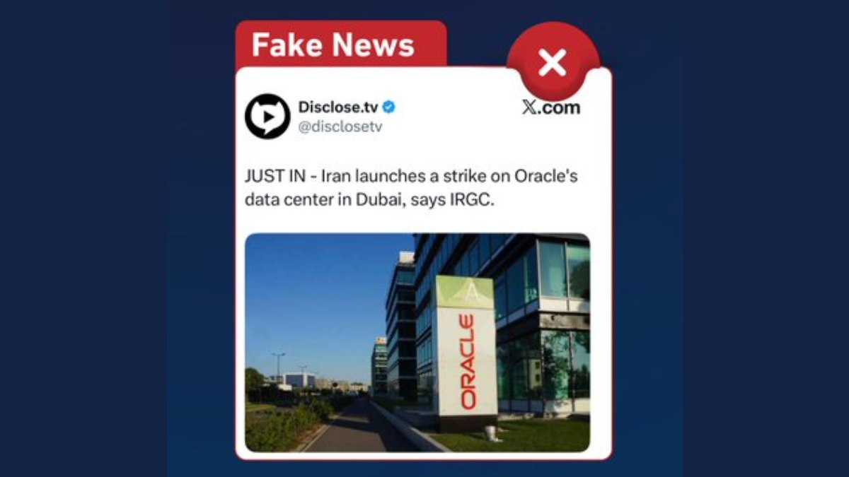 Iran Claims Attack on Oracle Data Center in Dubai; UAE Dismisses Reports as Fake News