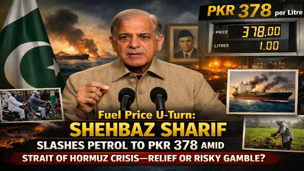 “Fuel Price U-Turn: Shehbaz Sharif Slashes Petrol to PKR 378 Amid Strait of Hormuz Crisis-Relief or Risky Gamble?”