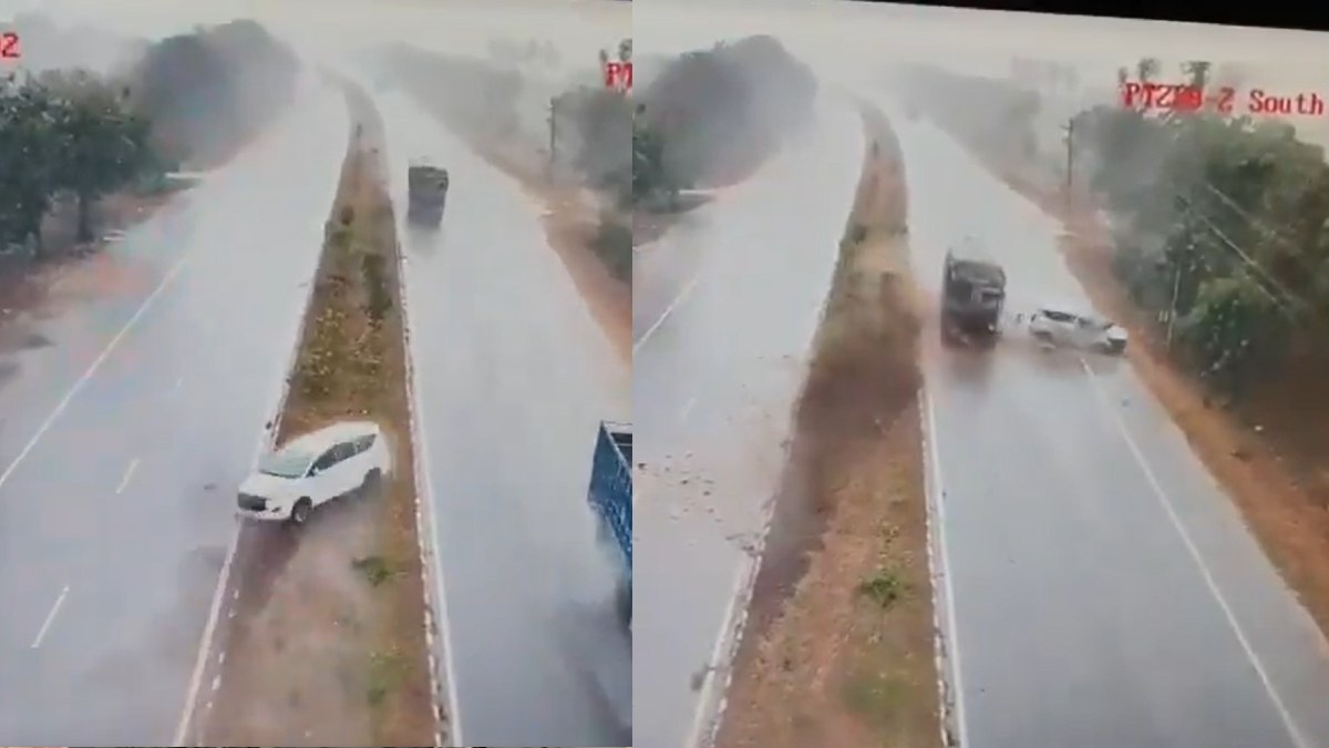 Srikakulam Road Accident: Innova Hits Lorry Near Palasa Amidst Storm