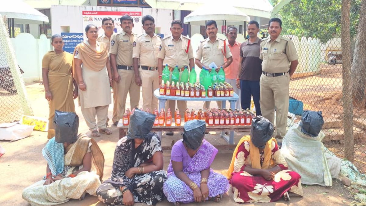 Srisailam Liquor Seizure: 5 Women Arrested with 314 Bottles and 24 Liters of Illicit Alcohol