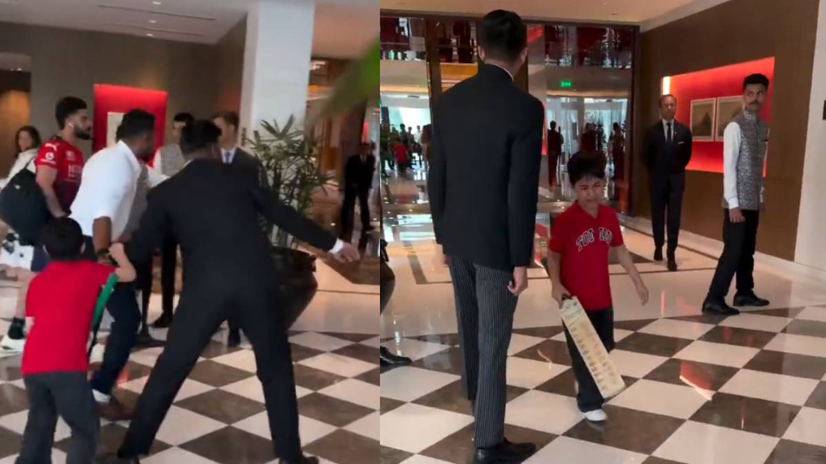 ಬಿಗಿ ಭದ್ರತೆ ನಡುವೆ ಭಗ್ನಗೊಂಡ ಅಭಿಮಾನಿಯ ಕನಸು!!ನೆಚ್ಚಿನ ಆಟಗಾರನ ಆಟೋಗ್ರಾಫ್ ಸಿಗದೆ ಬ್ಯಾಟ್ ಎಸೆದು ಅತ್ತ ಬಾಲಕ!!!