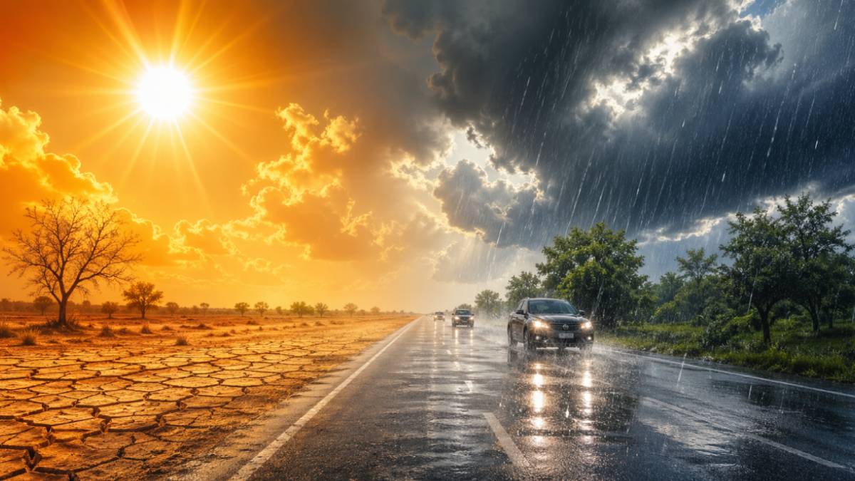 ಸುಡುವ ಬಿಸಿಲಿಗೆ ಮಳೆಯ ತಂಪು – 17 ಜಿಲ್ಲೆಗಳಿಗೆ ಯೆಲ್ಲೋ ಅಲರ್ಟ್!! | Photo Credit: AI