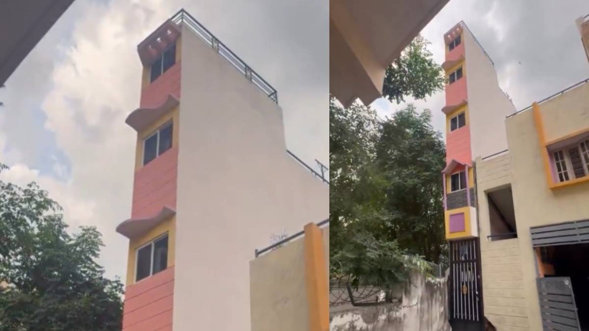 ಬೆಂಗಳೂರಲ್ಲಿ ಮತ್ತೊಂದು ಅಚ್ಚರಿ - ಕೇವಲ 4 ಅಡಿ ಅಗಲದ ಜಾಗದಲ್ಲಿ 4 ಅಂತಸ್ತಿನ ಮನೆ! ಮನೆಯ ವಿಡಿಯೋ ಬಾರಿ ವೈರಲ್;