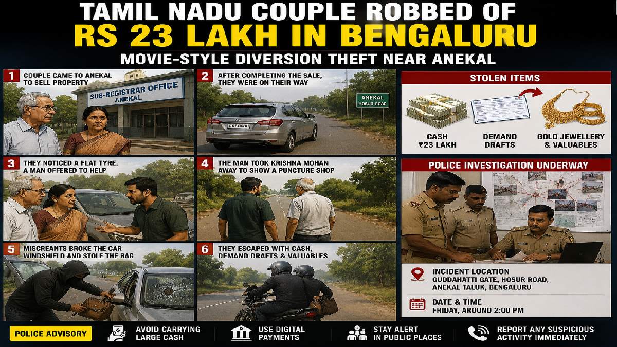 Bengaluru Theft: Tamil Nadu Couple Loses Rs 23 Lakh After Property Sale