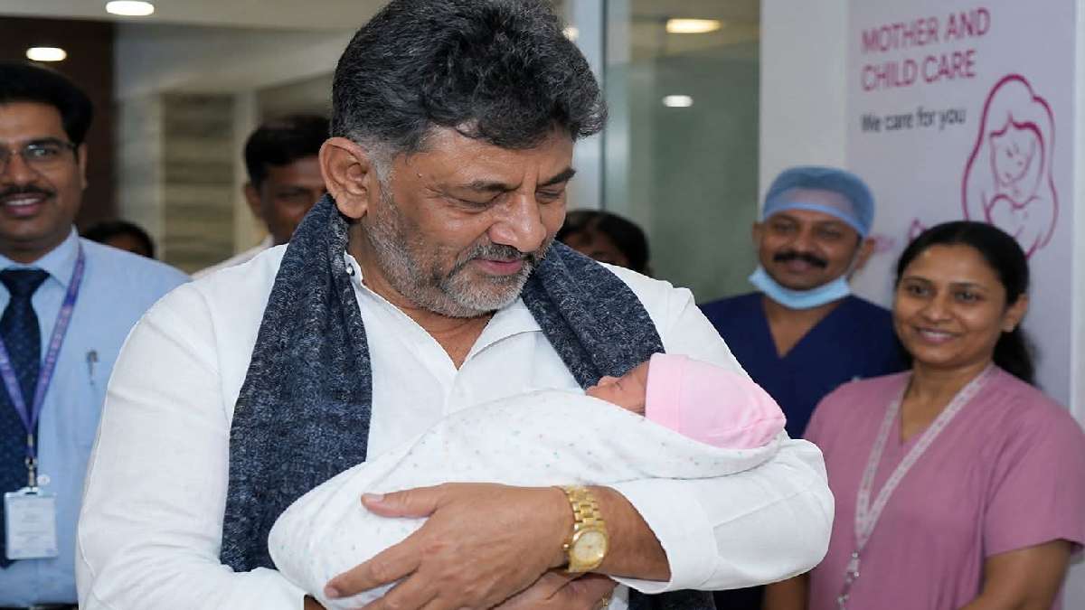 D.K. Shivakumar Becomes Grandfather as Daughter Aishwarya Hegde Gives Birth to Baby Girl in Bengaluru
