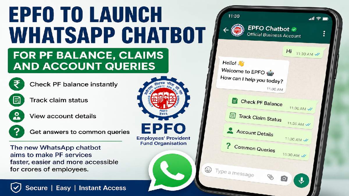 EPFO to Launch WhatsApp Chatbot for PF Balance Checks, Claims and Account Queries
