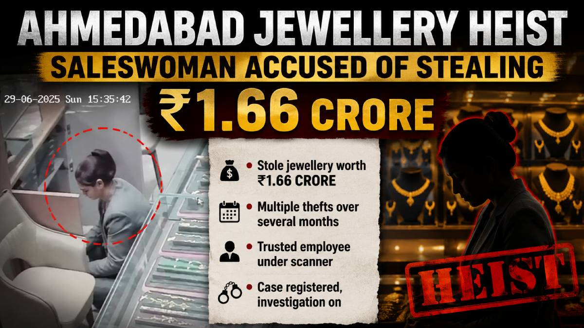 Ahmedabad Jewellery Heist: Saleswoman Accused of Stealing ₹1.66 Crore