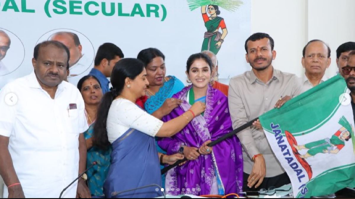 Bigg Boss Fame Jhanvi Joins JDS Under HD Kumaraswamy; Hints at Contesting Greater Bengaluru Elections