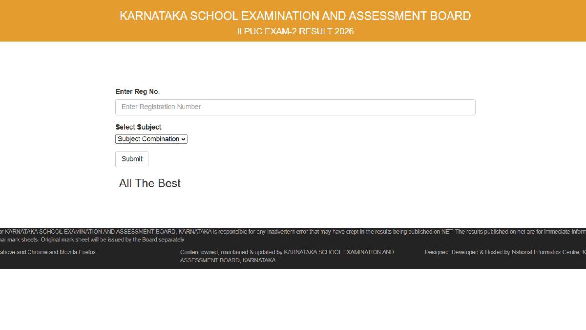 Karnataka 2nd PUC Exam 2 Result 2026 Declared at karresults.nic.in