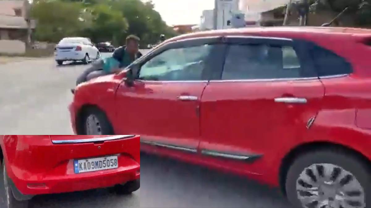 Mysuru Shocker: Man Dragged on Car Bonnet After Heated Money Dispute | Photo Credit: https://x.com/thetatvaindia