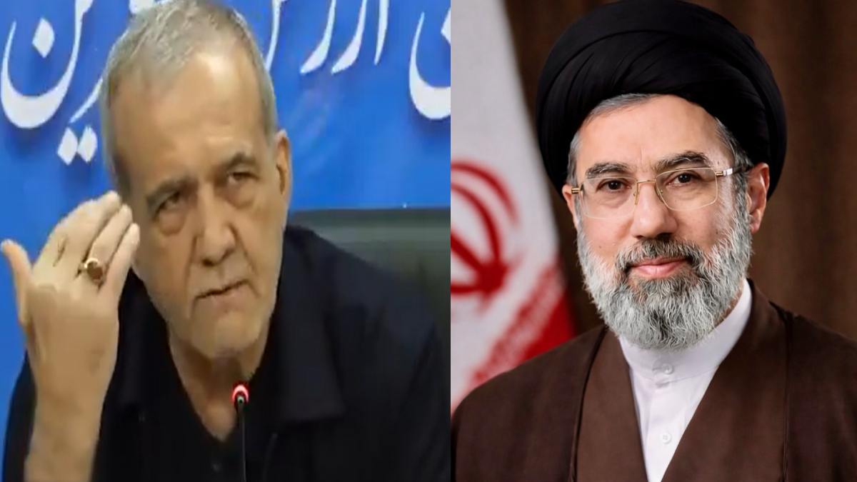 Iranian President Masoud Pezeshkian and Mojtaba Khamenei
