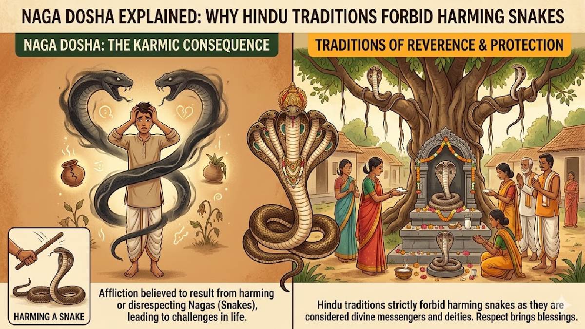 Naga Dosha Explained: Why Hindu Traditions Strongly Forbid Harming or Eating Snakes | Photo Credit: AI Image