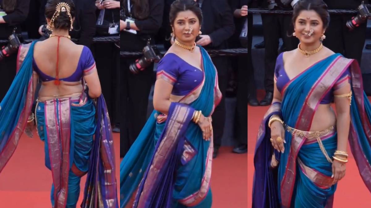 ಕೇನ್ಸ್ ರೆಡ್ ಕಾರ್ಪೆಟ್ ಮೇಲೆ ಮರಾಠಿ ಬೆಡಗಿಯ ನೌವಾರಿ ಸೀರೆ ಜಾದೂ - ಪ್ರಜಕ್ತಾ ಮಾಲಿ ಲುಕ್‌ಗೆ ಫ್ಯಾನ್ಸ್ ಫುಲ್ ಫಿದಾ!! ವಿಡಿಯೋ;