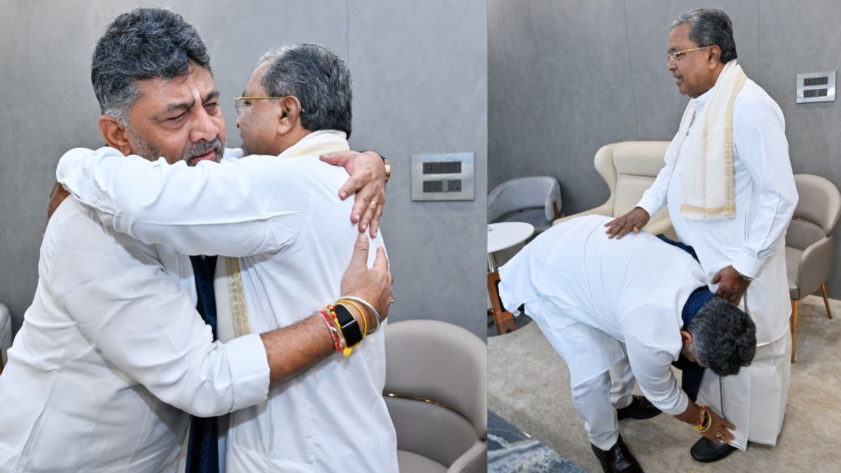 Emotional Hug Between Siddaramaiah and DK Shivakumar Signals Major Karnataka Leadership Change