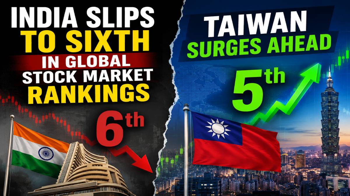 India Slips to Sixth in Global Stock Market Rankings as Taiwan Surges Ahead