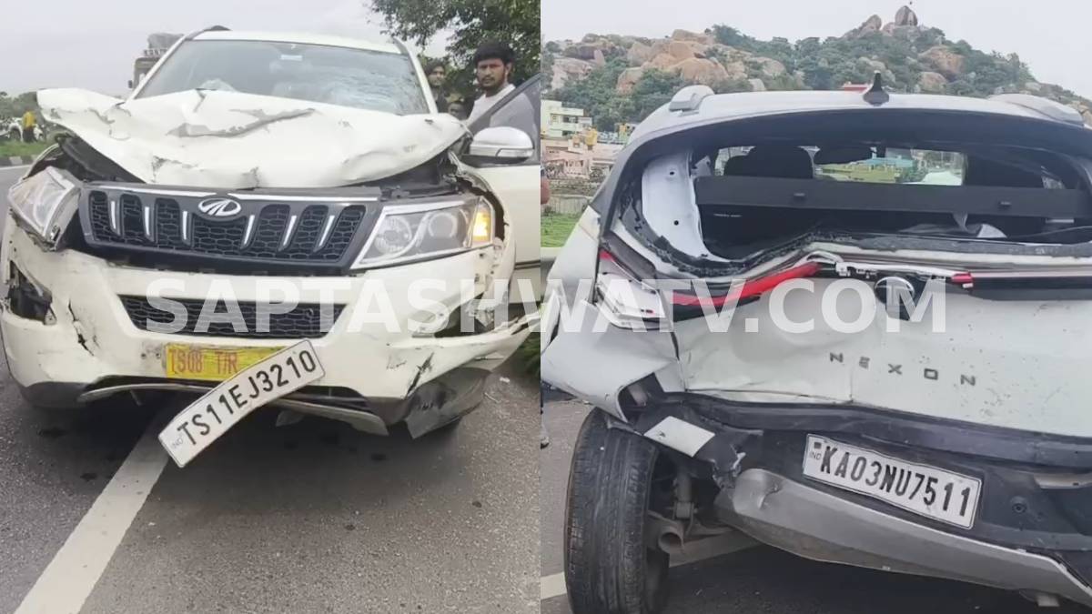 ದೇವನಹಳ್ಳಿ ಫ್ಲೈಓವರ್ ಮೇಲೆ ಭೀಕರ ರಸ್ತೆ ಅಪಘಾತ - ಡಿವೈಡರ್ ಹಾರಿ ಎದುರಿನ ಕಾರಿಗೆ ಡಿಕ್ಕಿ ಹೊಡೆದ ಹುಂಡೈ, ನಾಲ್ವರಿಗೆ ಗಂಭೀರ ಗಾಯ!!