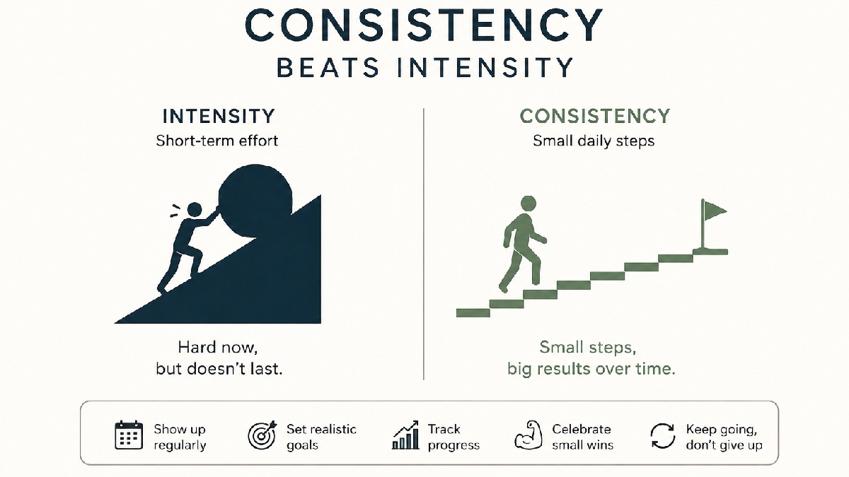 Why Consistency Beats Intensity: The Secret Behind Long-Term Success