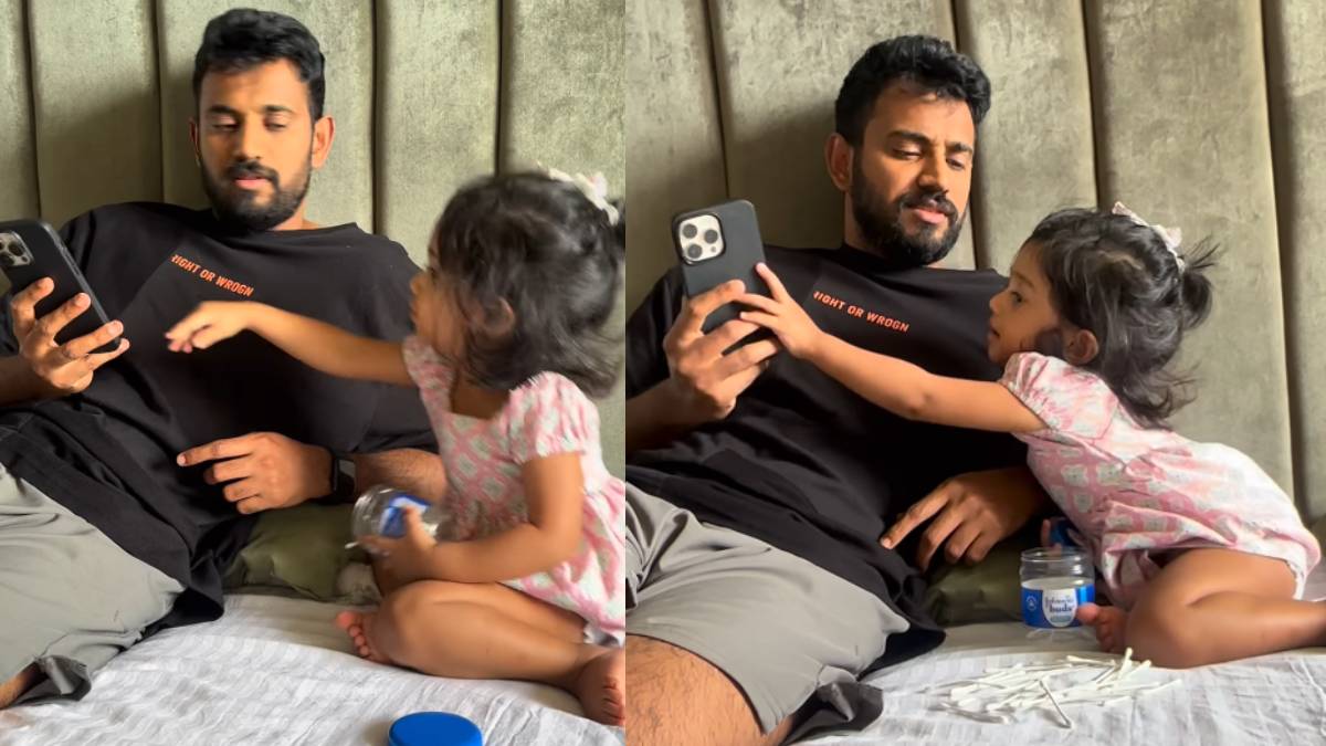 ಮಗಳ ಹಠಕ್ಕೆ ಸೋತ ಡಾರ್ಲಿಂಗ್ ಕೃಷ್ಣ - ಅಪ್ಪ ಫೋನ್ ಮುಟ್ಟುತ್ತಿದ್ದಂತೆ ಕ್ಯೂಟ್ ಪರಿ ಹೇಳಿದ್ದೇನು? ಸೋಷಿಯಲ್ ಮೀಡಿಯಾದಲ್ಲಿ ವಿಡಿಯೋ ವೈರಲ್!!