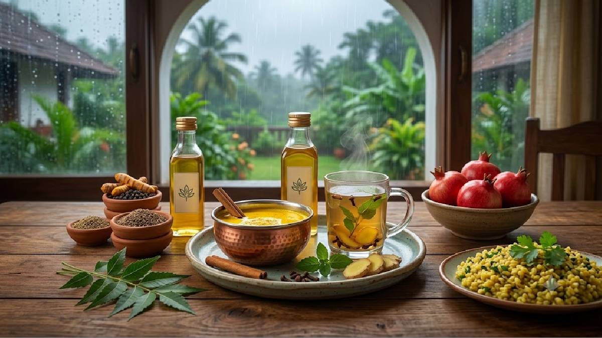 ಮಳೆಗಾಲದ ಆಯುರ್ವೇದಿಕ್ ಸೂತ್ರ | Photo Credit: AI