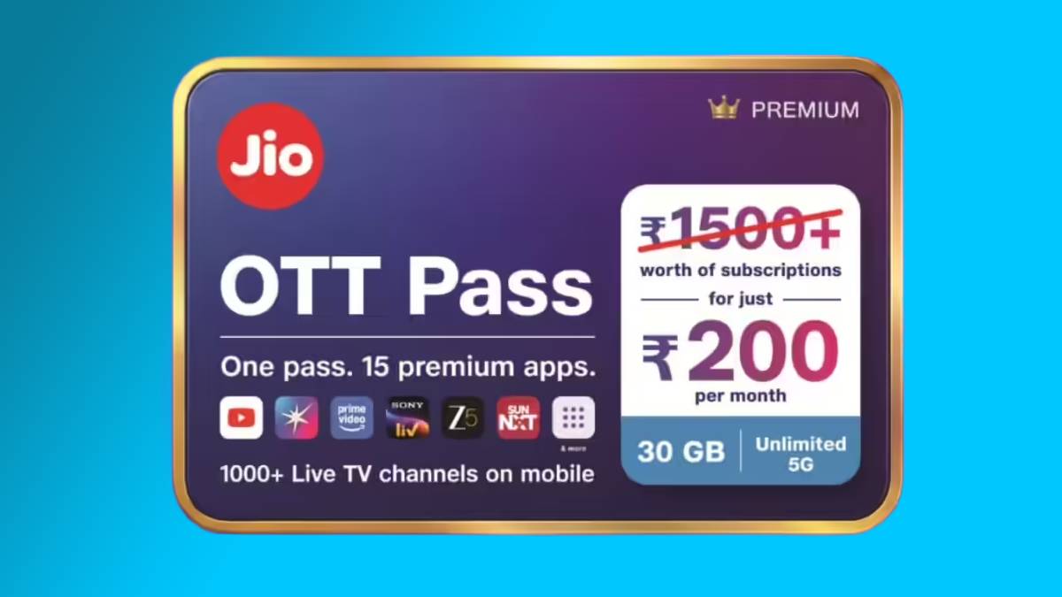 Jio OTT Pass ₹200 (2026) – 15 Apps, 30GB Data & YouTube Premium, How to Subscribe?