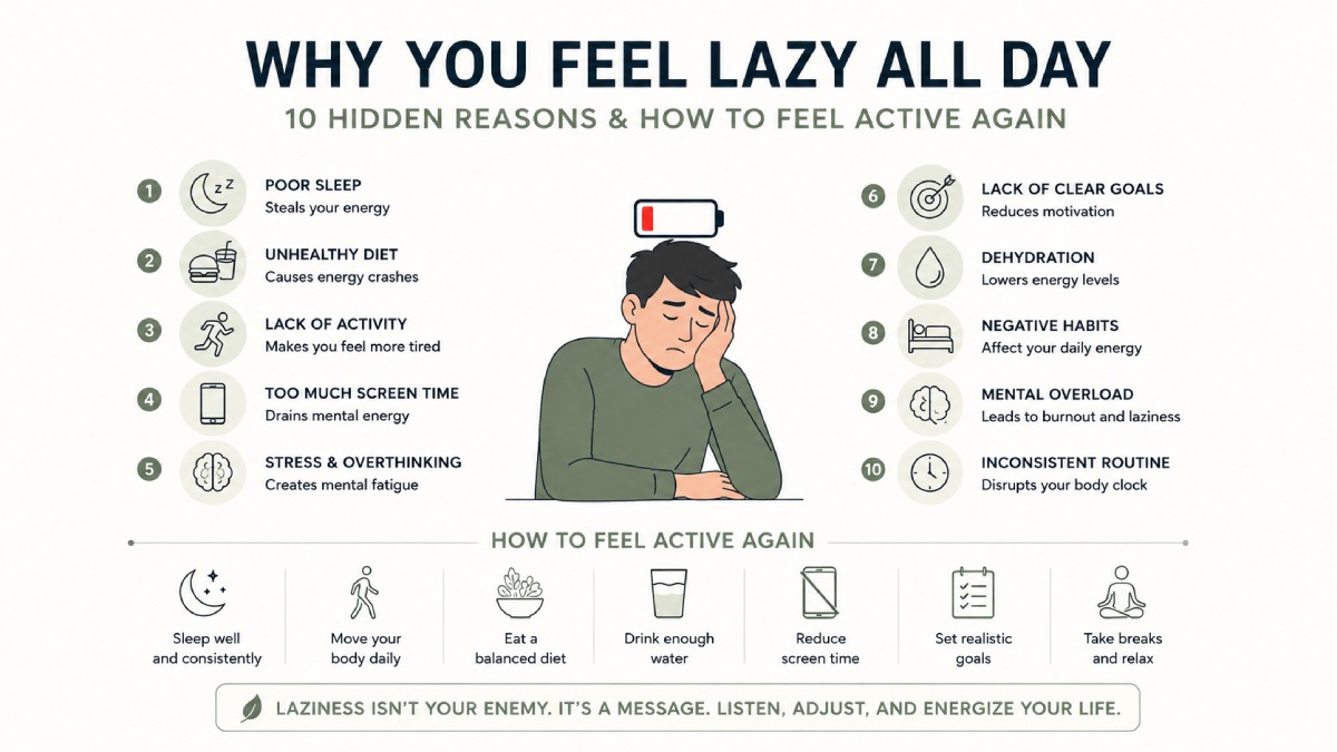 Why You Feel Lazy All Day: 10 Hidden Reasons Behind Low Energy and How to Feel Active Again