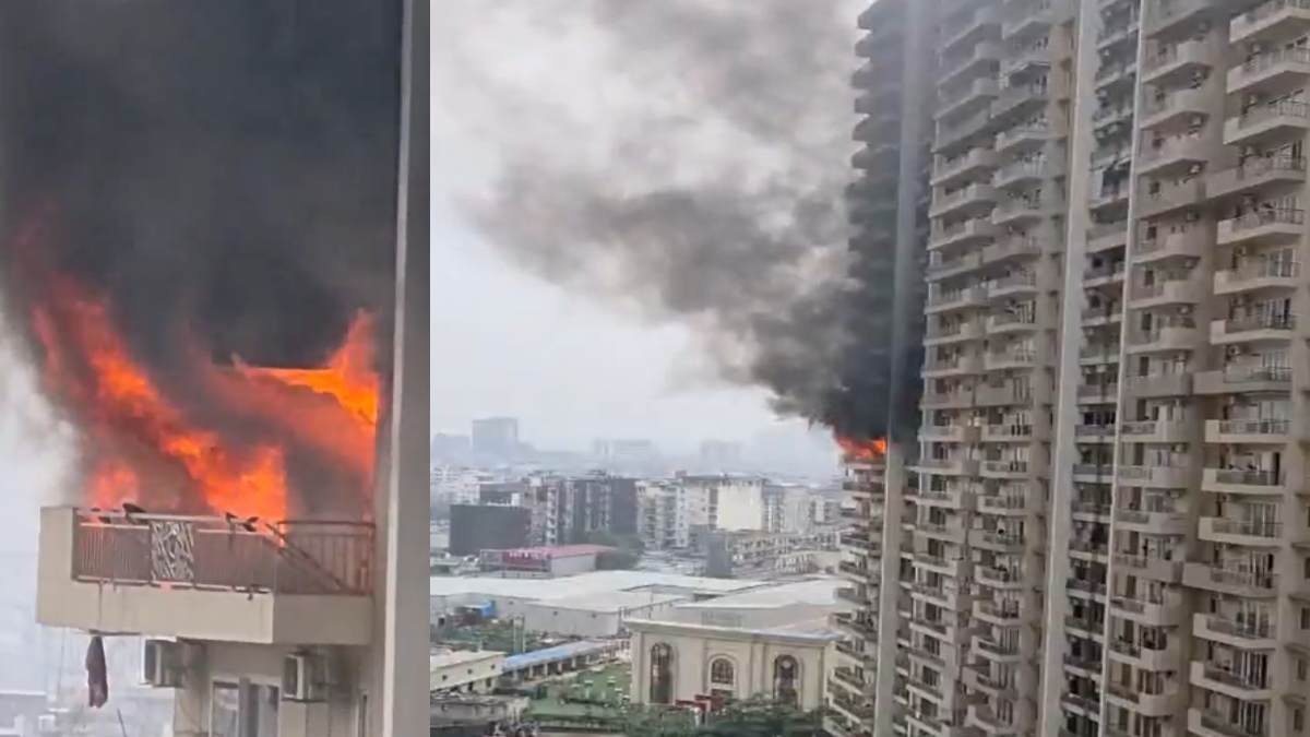 Noida Ivy County Fire: Massive Blaze Erupts in High-Rise Apartment, Yogi Orders Swift Rescue Efforts
