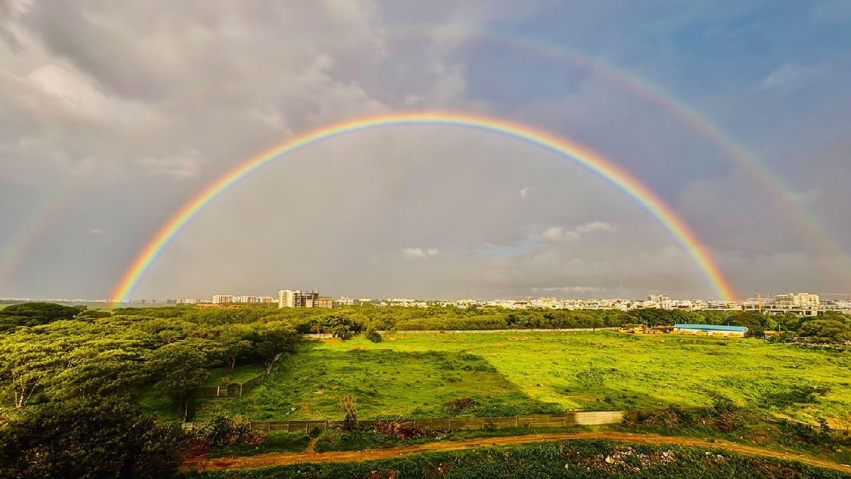 Double Rainbow Stuns Bangalore After Showers, Captivates City Residents
