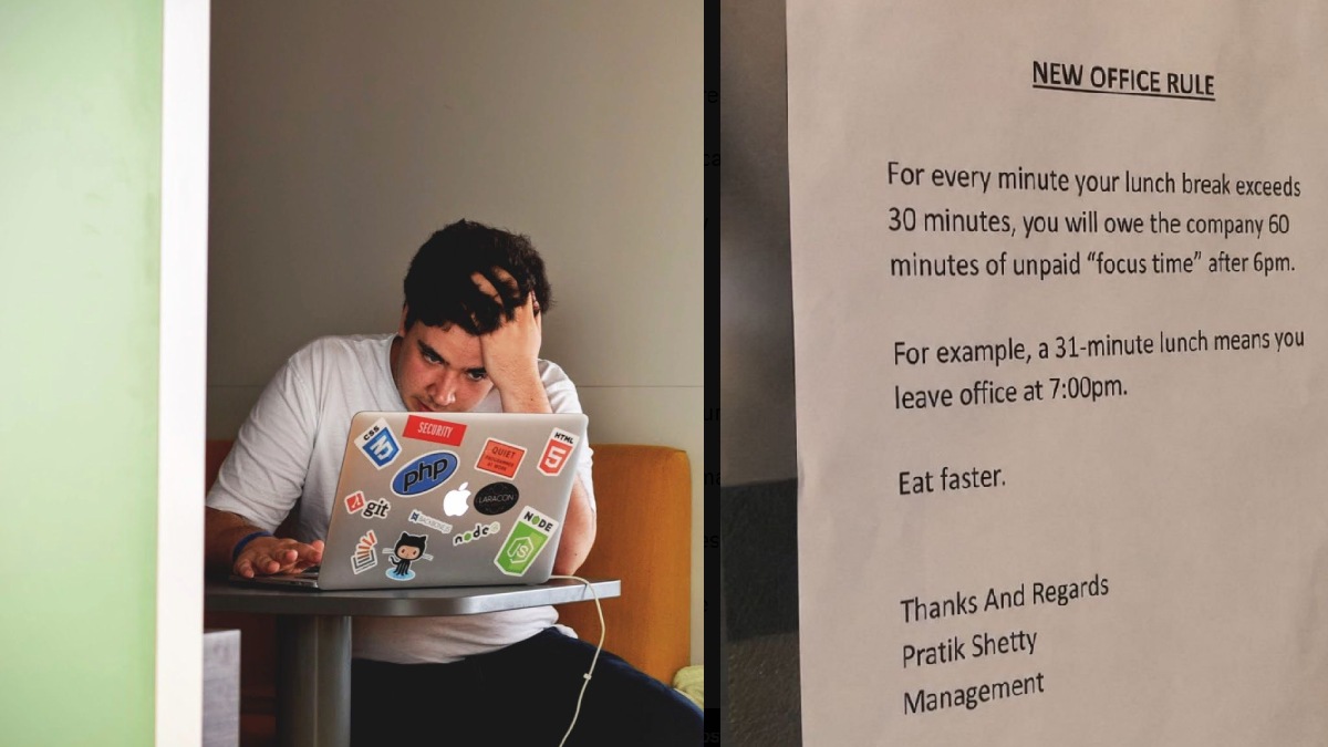'Eat Faster': Viral Workplace Notice Threatening 1 Hour Unpaid Work for Every Extra Lunch Minute Sparks Heated Debate