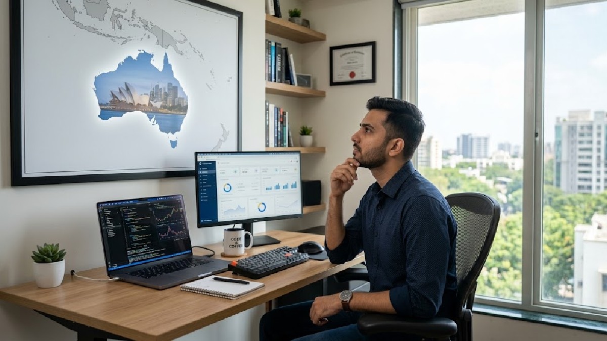 Young professional working remotely from home in India | Photo Credit: Ai Generated