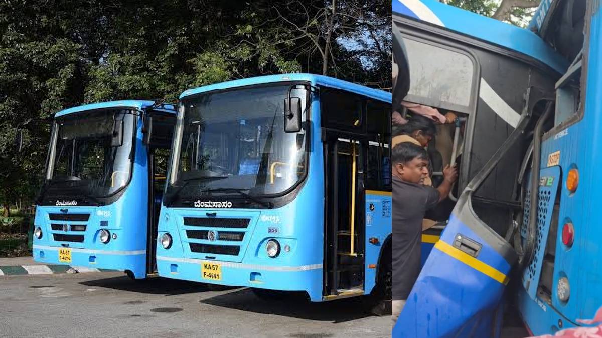 ಬೆಂಗಳೂರಿನ ಕೆ.ಆರ್. ಸರ್ಕಲ್‌ನಲ್ಲಿ ಭೀಕರ ಅಪಘಾತ - ಎರಡು ಬಿಎಂಟಿಸಿ ಬಸ್‌ಗಳ ಮುಖಾಮುಖಿ ಡಿಕ್ಕಿ, ಹಲವರು ಗಾಯ!!