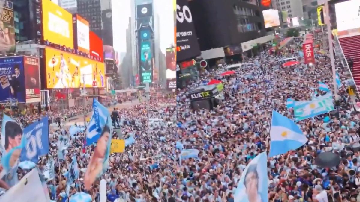 Argentina vs Spain FIFA World Cup 2026 Final: Fans Turn Times Square Into Sea of Blue and White