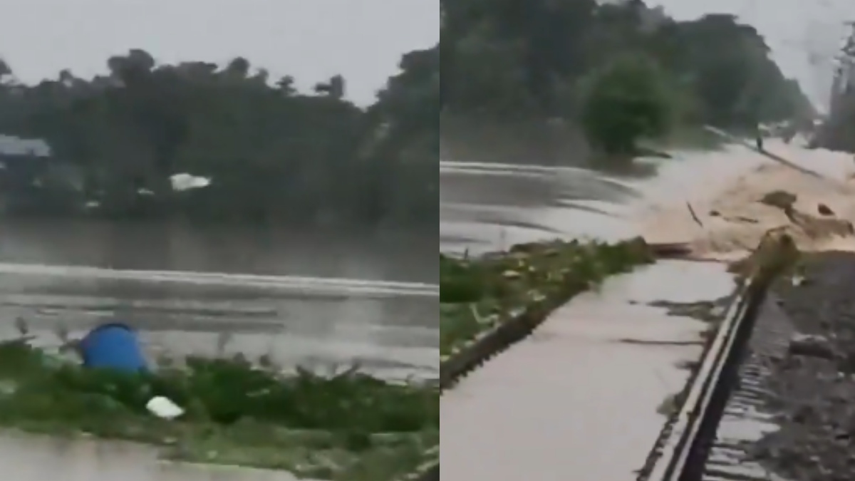 Upper Assam Floods: Heavy Rain Continues to Disrupt Rail and Road Connectivity | Photo Credit: https://x.com/contentkikamii