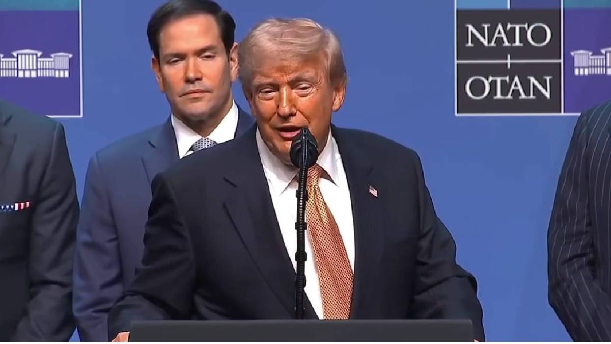 Donald Trump speaking during a public event | Photo Credit: https://x.com/moneygurusumit