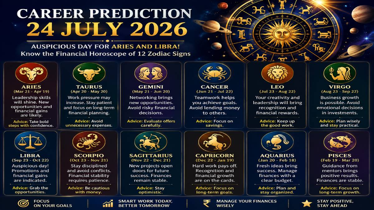 Career Horoscope July 24, 2026: Aries and Libra to Shine Financially