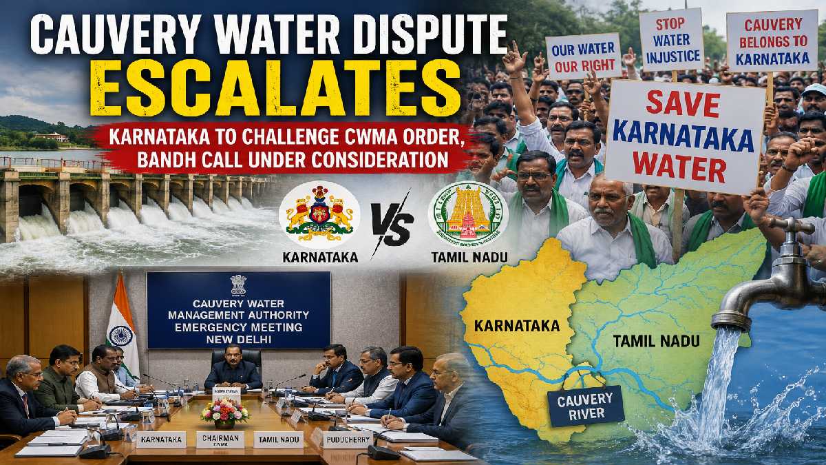Cauvery Water Dispute Escalates: Karnataka to Challenge CWMA Order, Pro-Kannada Groups Consider Statewide Bandh