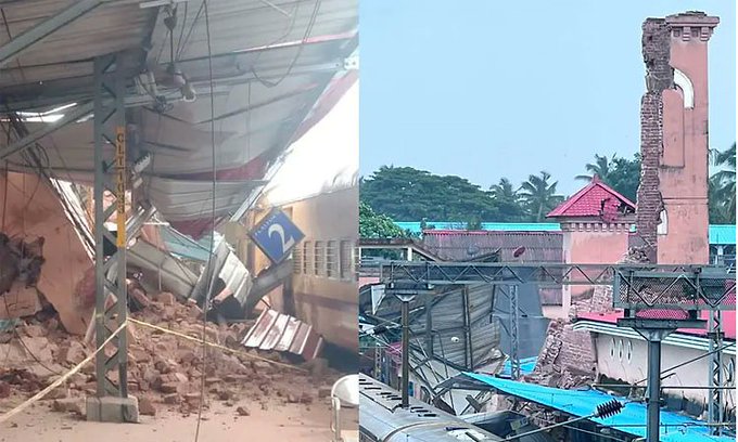 ಬ್ರಿಟಿಷರ ಕಾಲದ ಹೆಗ್ಗುರುತು ಇನ್ನು ನೆನಪು ಮಾತ್ರ - ಕೋಝಿಕ್ಕೋಡ್‌ನಲ್ಲಿ ಕುಸಿದು ಬಿದ್ದ ನೂರು ವರ್ಷ ಹಳೆಯ ಗಡಿಯಾರ ಗೋಪುರ!!