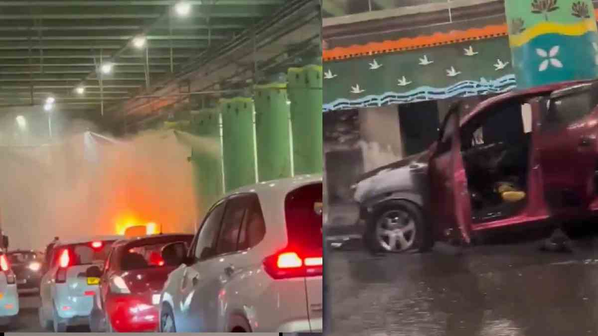 Car Fire in Delhi Airport Tunnel Contained by Sprinkler System | Photo Credit: https://x.com/Alpakanya