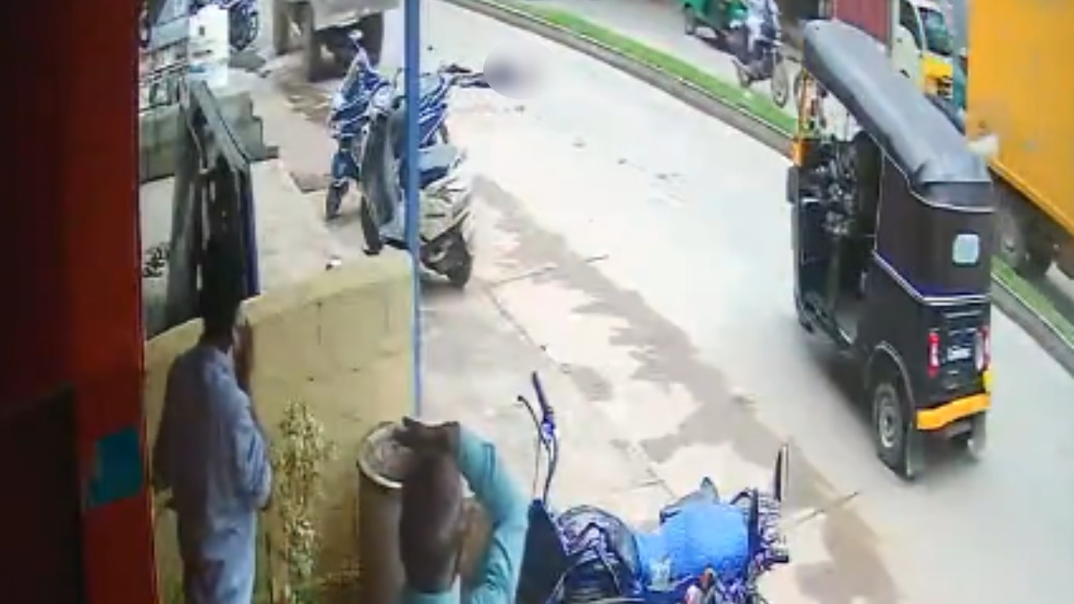 Caught on CCTV: Tipper Truck Runs Over 50-Year-Old Biker in Davanagere