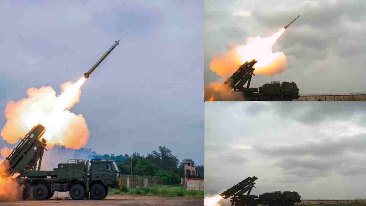 DRDO Successfully Tests Pinaka Long Range Guided Rocket at Chandipur | Photo Credit: https://x.com/airnewsalerts