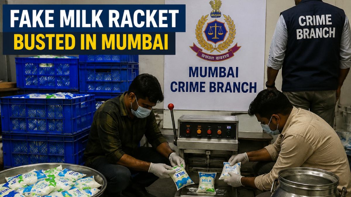 Mumbai Crime Branch Busts Fake Milk Racket in Goregaon, Two Arrested for Adulterating Branded Milk