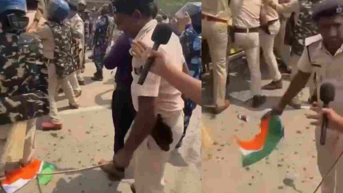 FIR Filed After Stone Pelting and National Flag Controversy During Delhi Student Protest | Photo Credit: https://x.com/SCD41451