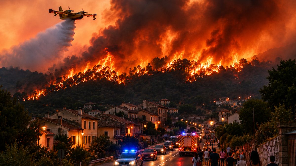 Massive Wildfires Sweep France and Spain After Intense Heatwave, Forcing Over 10,000 People to Evacuate